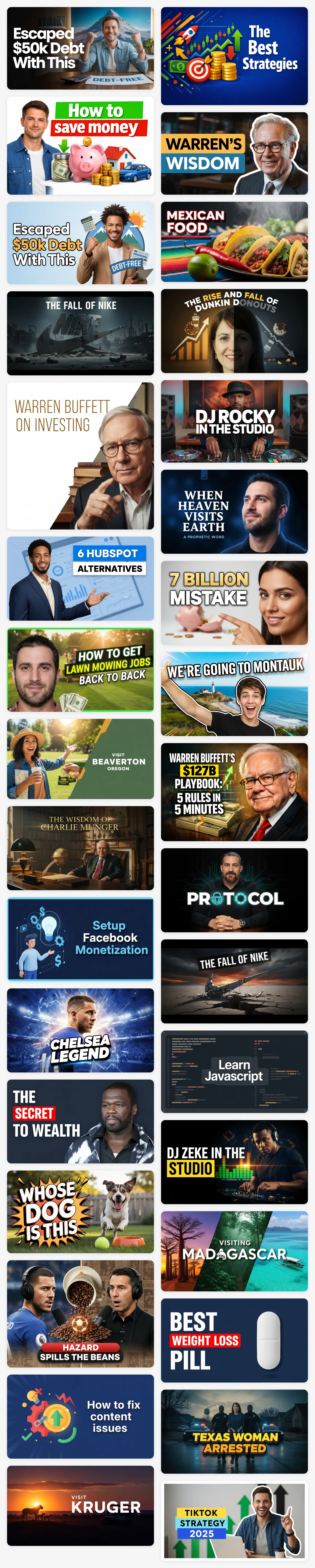 Professional thumbnails made with Thumbnail.AI